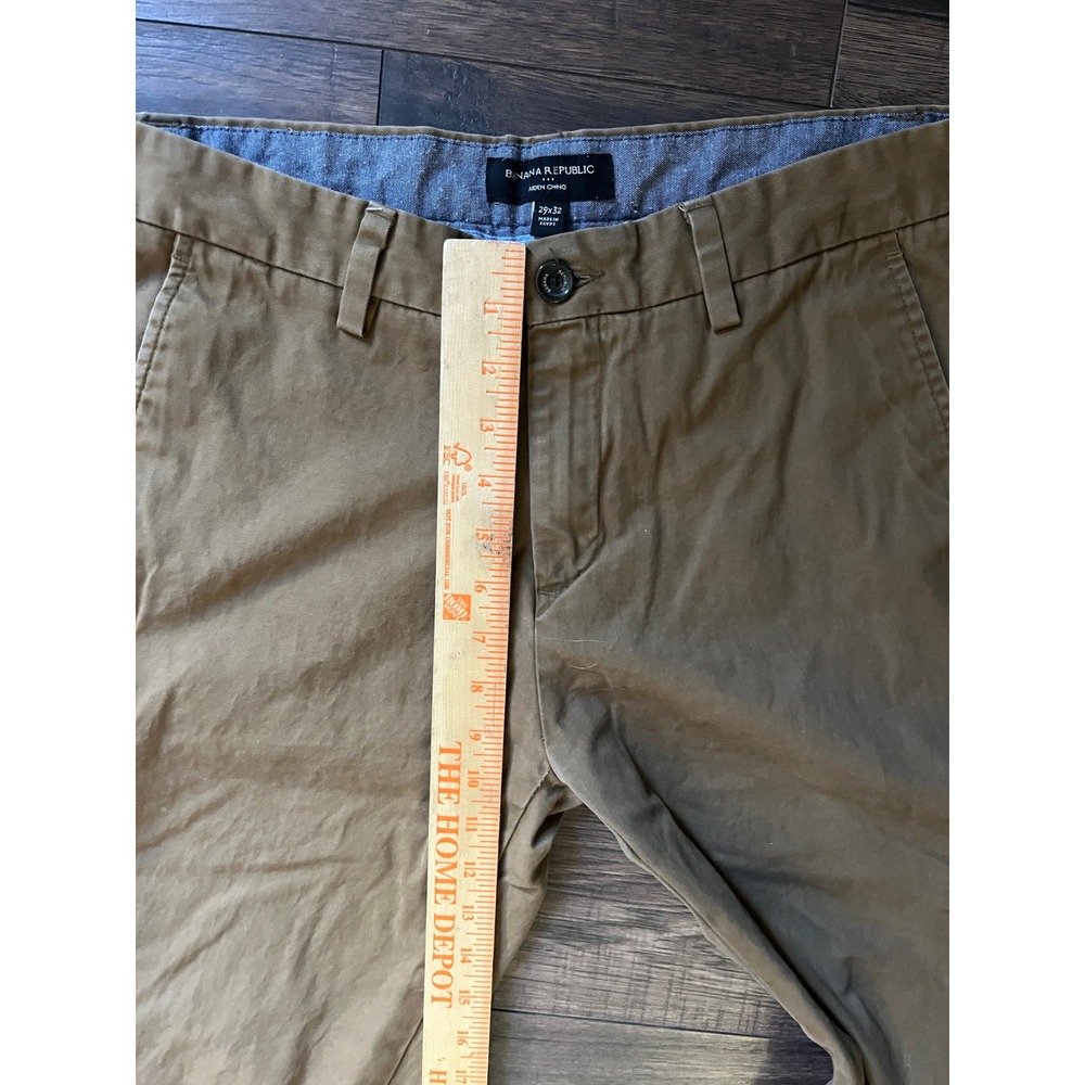 Banana Republic Pants Men's 29x32 Brown Chino Aiden Slim Fit Straight Leg - Picture 6 of 9